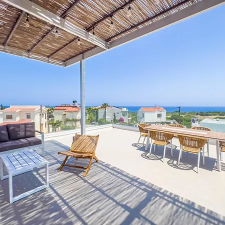 Villa Geo Panoramic Konnos - Pool, Game Room, Gym *